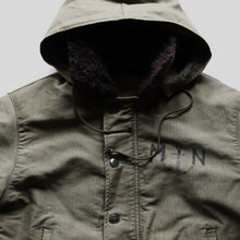 Load image into Gallery viewer, AROUND 1960's FRENCH NAVY DECK JACKET WITH HOODIE (SZ LARGE / GOOD CONDITION)
