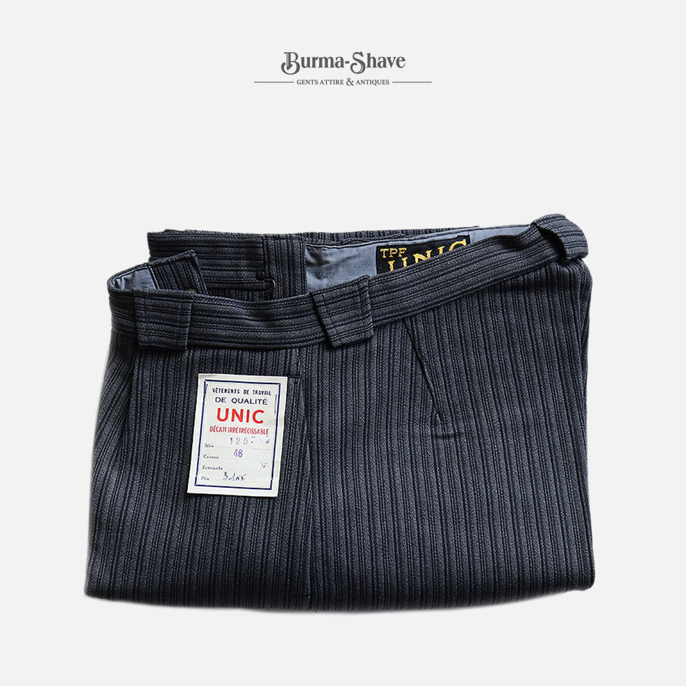 ～1940's FRENCH WORK TROUSER (SZ EU46 W35×L30 / COTTON PIQUE / DEADSTOCK)