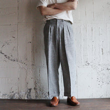 画像をギャラリービューアに読み込む, &quot;MIDNORTH TAILORS&quot; BLACK NEP H.B.T LINEN WIDE LEG (BURMA-SHAVE ORIGINAL PRODUCTS)
