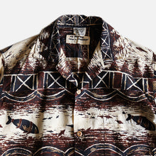 Load image into Gallery viewer, 1960&#39;s ORIGINAL HAND PRINT HAWAIIAN SHIRT (SZ FITS LIKE LARGE / GOOD PATTERN)

