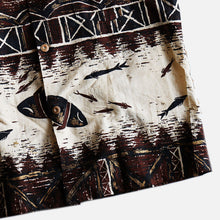 Load image into Gallery viewer, 1960&#39;s ORIGINAL HAND PRINT HAWAIIAN SHIRT (SZ FITS LIKE LARGE / GOOD PATTERN)
