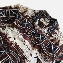 Load image into Gallery viewer, 1960&#39;s ORIGINAL HAND PRINT HAWAIIAN SHIRT (SZ FITS LIKE LARGE / GOOD PATTERN)
