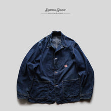 画像をギャラリービューアに読み込む, WW2 ERA "HEADLIGHT" TWO POCKET DENIM COVERALL (SZ 42-44 / GOOD CONDITION)
