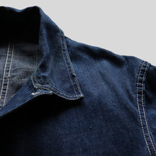 画像をギャラリービューアに読み込む, WW2 ERA "HEADLIGHT" TWO POCKET DENIM COVERALL (SZ 42-44 / GOOD CONDITION)
