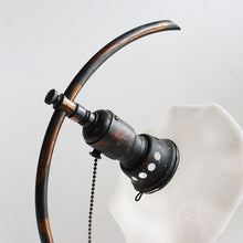Load image into Gallery viewer, ANTIQUE "FARIES" JAPANNED COPPER DESK LAMP (VERY GOOD CONDITION)
