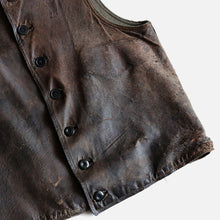 画像をギャラリービューアに読み込む, 1950&#39;s FRENCH ARMY JERKIN LEATHER VEST (SZ MEDIUM)
