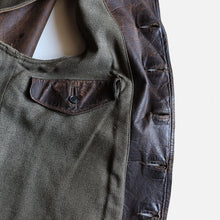 画像をギャラリービューアに読み込む, 1950&#39;s FRENCH ARMY JERKIN LEATHER VEST (SZ MEDIUM)
