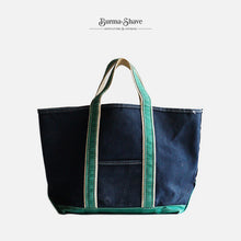 画像をギャラリービューアに読み込む, 1980&#39;s &quot;L.L.BEAN&quot; DELUXE TOTE (NAVY×GREEN / VERY GOOD CONDITION)
