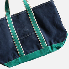 Load image into Gallery viewer, 1980&#39;s &quot;L.L.BEAN&quot; DELUXE TOTE (NAVY×GREEN / VERY GOOD CONDITION)

