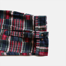 Load image into Gallery viewer, &quot;LAND&#39;S END&quot; PATCHWORK PLAID FLANNEL SHIRT (SZ LARGE / GOOD CONDITION)
