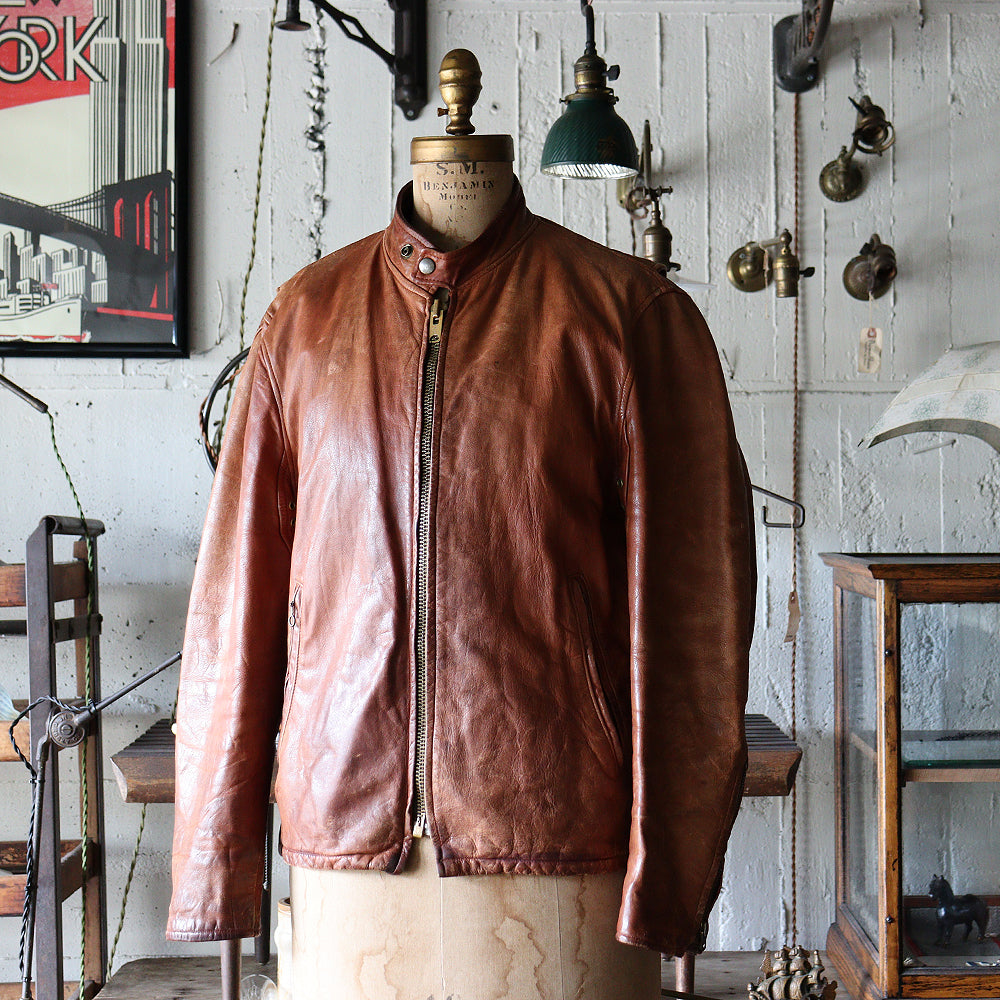 1950s〜60s single leather jacket 1960's～ SINGLE RIDERS LEATHER JACKET (SZ MEDIUM / GOOD
