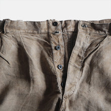 画像をギャラリービューアに読み込む, ～1940&#39;s FRENCH BROWN LINEN SHORTS (W33)
