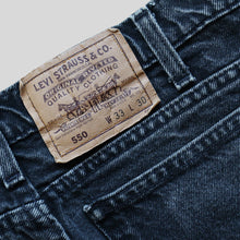 画像をギャラリービューアに読み込む, 1990&#39;s &quot;LEVI&#39;S&quot; 550 BLACK DENIM PANTS (SZ W33×L30 / GOOD COLOR)
