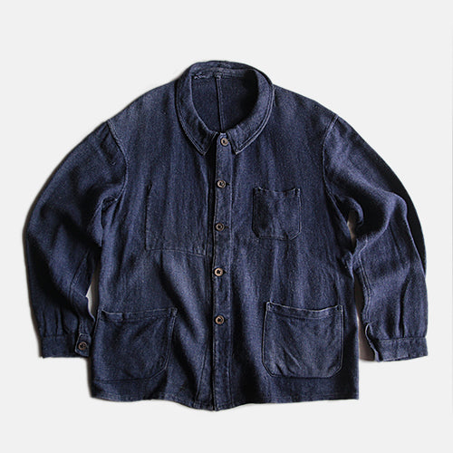 1920's FRENCH WORK INDIGO LINEN WOOL WORK JACKET (LARGE) – BURMA-SHAVE