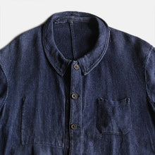 画像をギャラリービューアに読み込む, ～1920&#39;s FRENCH WORK INDIGO LINEN WOOL WORK JACKET (LARGE)
