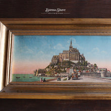 画像をギャラリービューアに読み込む, VINTAGE "LE MONT ST MICHEL" LITHOGRAPH WITH GOLF FRAME
