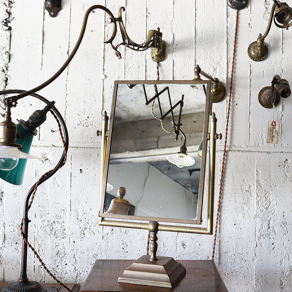 ANTIQUE STAND MIRROR (BRASS / HEAVY WEIGHT) – BURMA-SHAVE