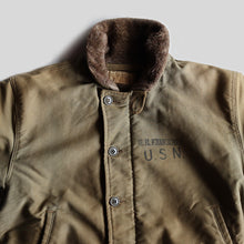 画像をギャラリービューアに読み込む, 1940's "U.S.N" N-1 DECK JACKET (SZ 42 / GOOD FADE / AS IS CONDITION)

