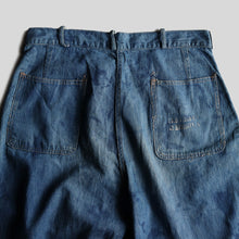 画像をギャラリービューアに読み込む, 1940's～ "U.S.N" DENIM TROUSER WITH STENCIL (SZ W34×L32 / GOOD FADE)
