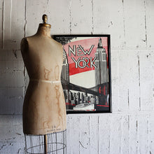 Load image into Gallery viewer, OLD &quot;MANHATTAN N.Y&quot; POSTER WITH FRAME
