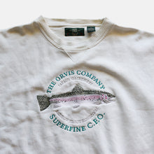 Load image into Gallery viewer, 1990&#39;s &quot;ORVIS&quot; COTTON SWEAT SHIRT (SZ MEDIUM / RAINBOWTROUT / WHITE)
