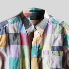 Load image into Gallery viewer, 1980's "ORVIS" PATCH WORK MADRAS COTTON S/S SHIRT (SZ LARGE / GOOD CONDITION)
