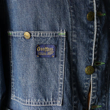 Load image into Gallery viewer, 1950&#39;s &quot;OSHKOSH&quot; INDIGO DENIM ENGINEER JACKET (SZ LARGE / GOOD INDIGO)
