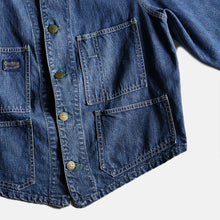 Load image into Gallery viewer, 1950&#39;s &quot;OSHKOSH&quot; INDIGO DENIM ENGINEER JACKET (SZ LARGE / GOOD INDIGO)
