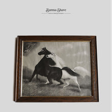 画像をギャラリービューアに読み込む, ANTIQUE &quot;SPIRITED HORSE&quot; LITHOGRAPH (1908&#39;s / WOOD FRAMED)
