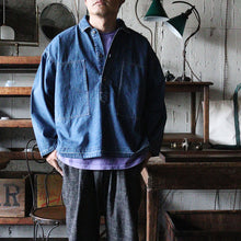 画像をギャラリービューアに読み込む, 1990&#39;s &quot;BRENTS&quot; DENIM PULLOVER (SZ LARGE / U.S.ARMY M-35 STYLE / VERY RARE)
