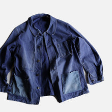 Load image into Gallery viewer, 1950&#39;s FRENCH WORK JACKET MODOFIED PATCH POCKET (SZ MEDIUM / GOOD FADE)
