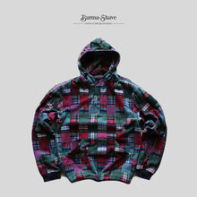 画像をギャラリービューアに読み込む, 1990&#39;s &quot;THE VERMONT FLANNEL CO.&quot; PATCH WORK COTTON PULLOVER HOODIE (SZ ABOUT LARGE / GOOD DESIGN)
