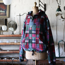 画像をギャラリービューアに読み込む, 1990&#39;s &quot;THE VERMONT FLANNEL CO.&quot; PATCH WORK COTTON PULLOVER HOODIE (SZ ABOUT LARGE / GOOD DESIGN)
