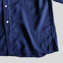 Load image into Gallery viewer, 1950's "PLAYBOY" GABARDINE L/S SHIRT (SZ LARGE / NAVY / GOOD CONDITION)
