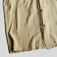 画像をギャラリービューアに読み込む, 1950's "ARROW" RAYON BOX SHIRT (SZ MEDIUM / LIGHT YELLOW)
