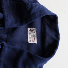 Load image into Gallery viewer, 1950's "PLAYBOY" GABARDINE L/S SHIRT (SZ LARGE / NAVY / GOOD CONDITION)

