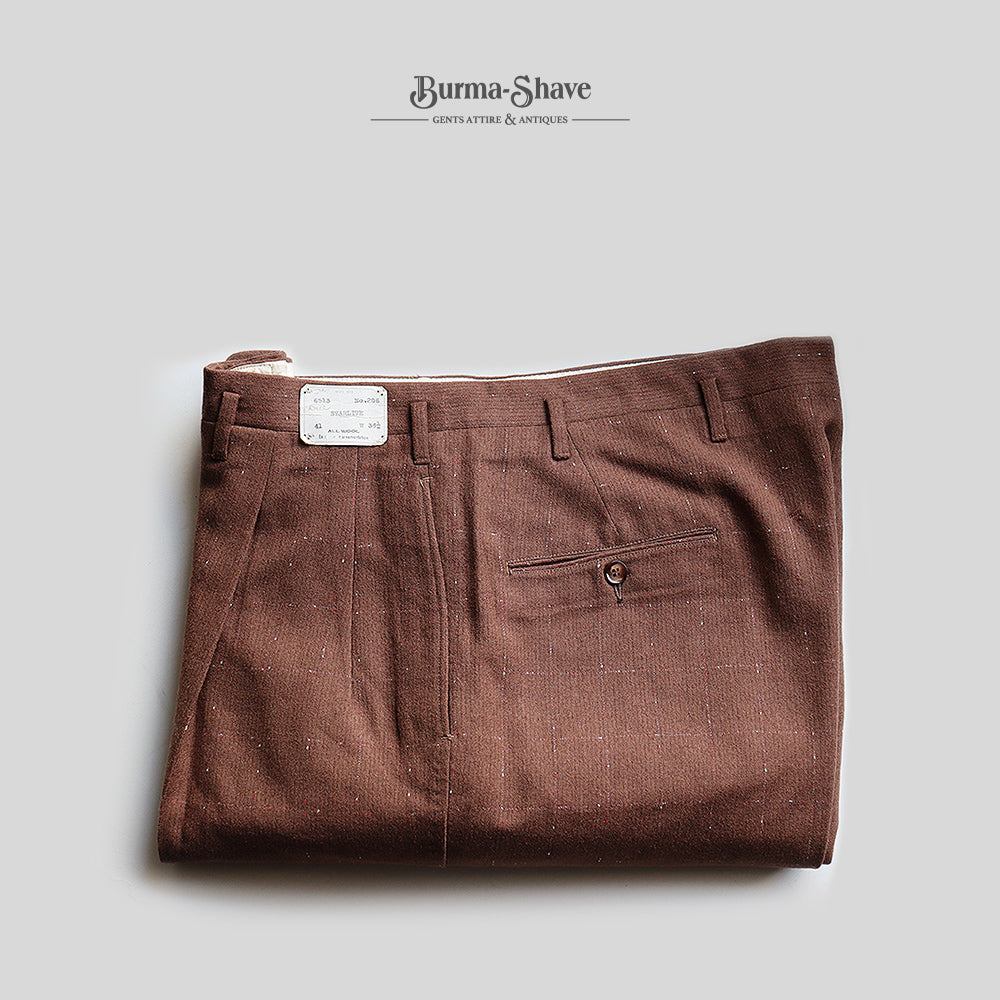 1950's WOOL NEP SLACKS (W34×L30 / DEADSTOCK / AS IS CONDITION)