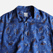 画像をギャラリービューアに読み込む, 1950&#39;s &quot;SPORTOGS&quot; S/S SILK SHIRT (SZ LARGE / ATOMIC PATTERN / MINT CONDITION)

