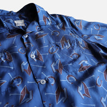 画像をギャラリービューアに読み込む, 1950&#39;s &quot;SPORTOGS&quot; S/S SILK SHIRT (SZ LARGE / ATOMIC PATTERN / MINT CONDITION)
