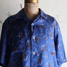 画像をギャラリービューアに読み込む, 1950&#39;s &quot;SPORTOGS&quot; S/S SILK SHIRT (SZ LARGE / ATOMIC PATTERN / MINT CONDITION)
