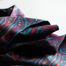 Load image into Gallery viewer, AROUND 1950's SILK FRINGE STOLE (NAVY / GOOD CONDITION)
