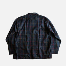 Load image into Gallery viewer, 1960&#39;s &quot;WINGS&quot; BLACK COTTON PLAID BOX SHIRT (SZ 17 XL / DEADSTOCK)
