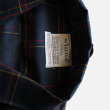 Load image into Gallery viewer, 1960&#39;s &quot;WINGS&quot; BLACK COTTON PLAID BOX SHIRT (SZ 17 XL / DEADSTOCK)
