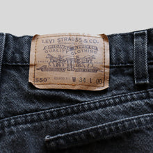 画像をギャラリービューアに読み込む, 1990's "LEVI'S" 550 BLACK DENIM SHORTS (W34 L00 / GOOD CONDITION)
