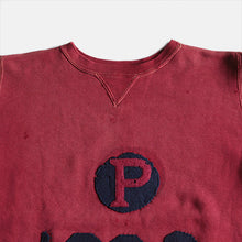 Load image into Gallery viewer, 1930&#39;s～ &quot;P&quot; W-V FELT PATCH HEAVY COTTON  SWEAT SHIRT (SZ LARGE)
