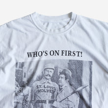 画像をギャラリービューアに読み込む, 1990&#39;s &quot;WHO&#39;S ON FIRST&quot; PICTURE T-SHIRT (SZ ABOUT XL / GOOD CONDITION)
