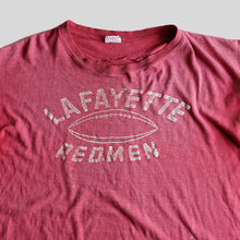 Load image into Gallery viewer, 1950's "WASH-N-WEAR" FOOTBALL COTTON T-SHIRT (SZ X-LARGE / SUN FADE / BIG SIZE)
