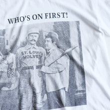 画像をギャラリービューアに読み込む, 1990&#39;s &quot;WHO&#39;S ON FIRST&quot; PICTURE T-SHIRT (SZ ABOUT XL / GOOD CONDITION)
