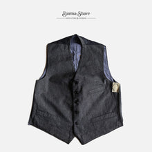 Load image into Gallery viewer, ～1940&#39;s FRENCH WORK BLACK COVERT VEST (SZ 50 / DEADSTOCK)
