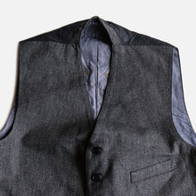 Load image into Gallery viewer, ～1940&#39;s FRENCH WORK BLACK COVERT VEST (SZ 50 / DEADSTOCK)
